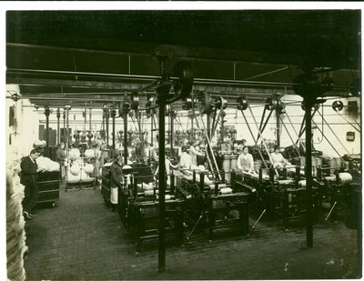 Spinning Mill in Leas, Combing Shed, 1923 by English Photographer